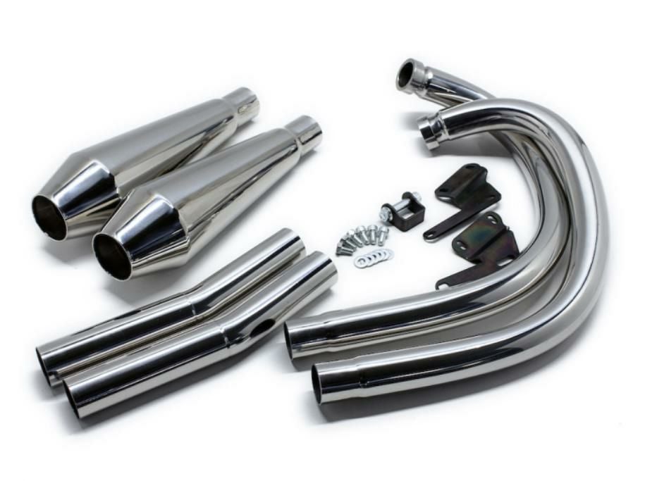 カワサキ W650STDメガホン ショート フルエキ LOW モーターロック カワサキ W650/400 STDメガホン ショート フルエキ MID モーターロック