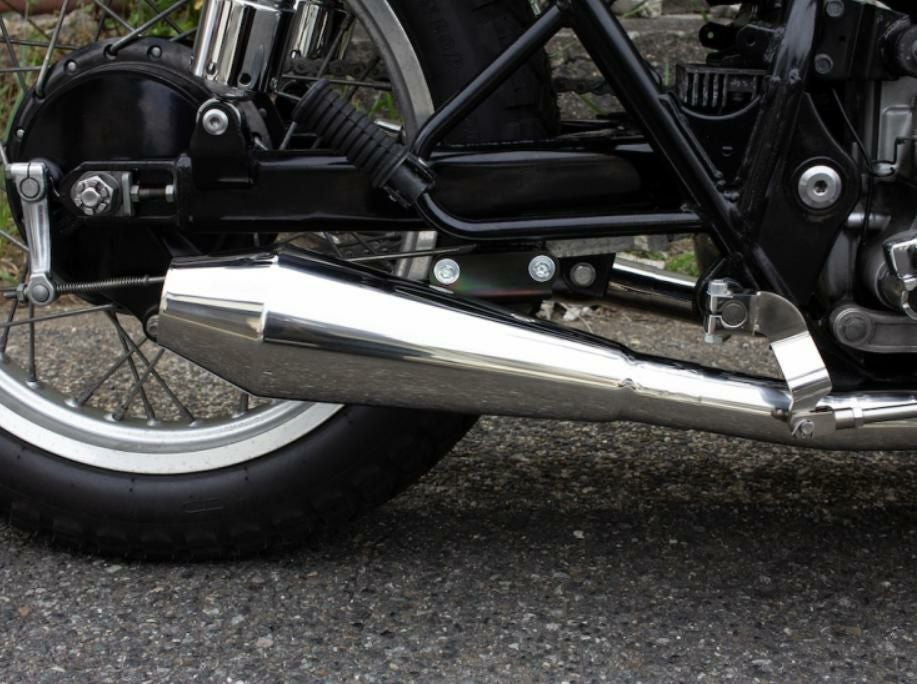 カワサキ W650/400 STDメガホン ショート フルエキ MID モーターロック