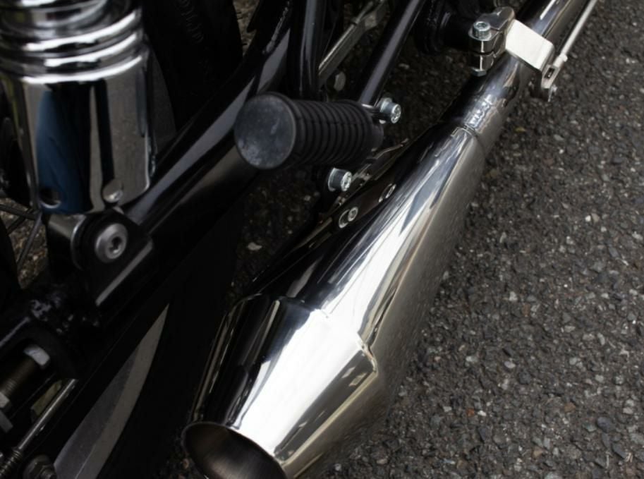 カワサキ W650/400 STDメガホン ショート フルエキ MID モーターロック