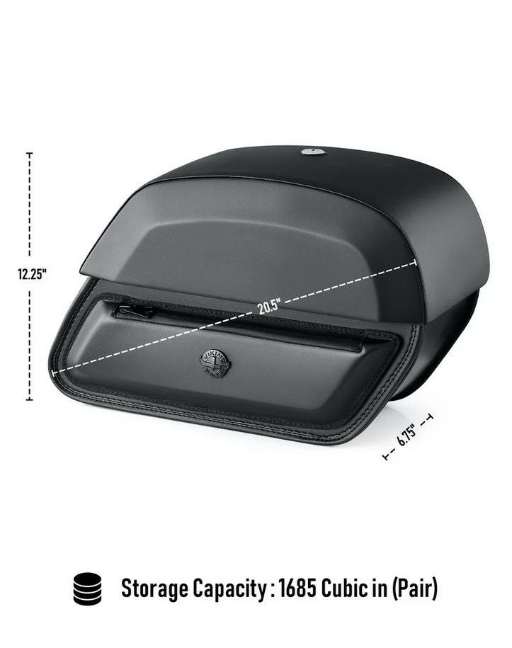えり出品 カワサキ エリミネーター サドルバッグ ブラックレザー 28L 左右セット