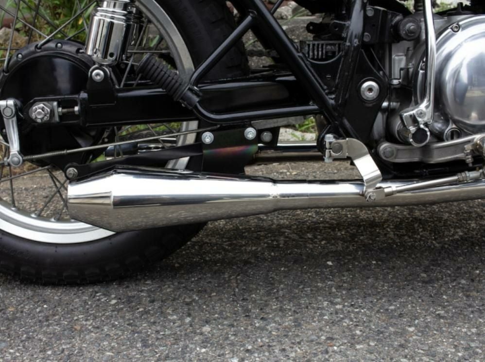 汎用w650ステンレススチール メガホン マフラー W650, W400 メガホン フルエキ マフラー MegaBrat オメガレーサー