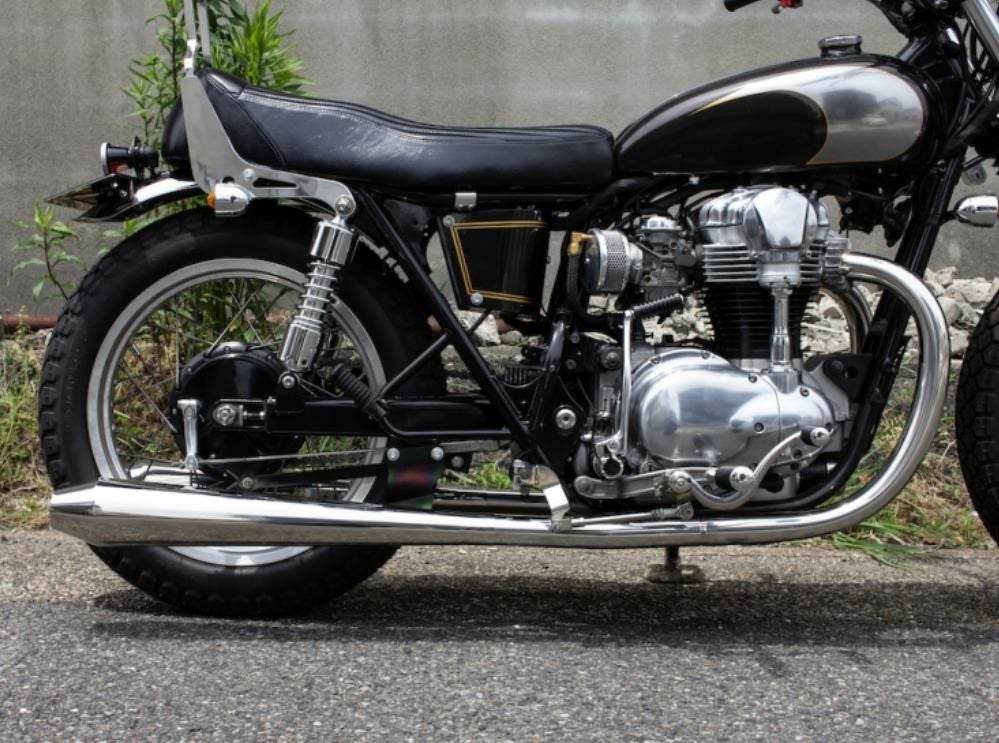 カワサキ W650/400 STDメガホン ロング フルエキ LOW モーターロック