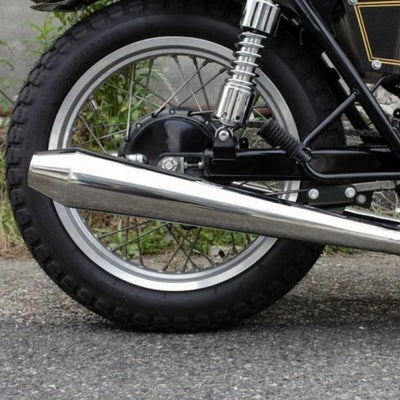 カワサキ W650/400 STDメガホン ロング フルエキ MID モーターロック