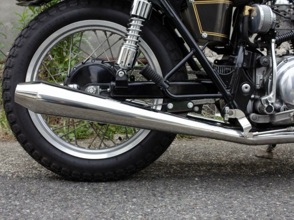 汎用w650ステンレススチール メガホン マフラー Motor Rock W650/400 マフラー本体 W650/400用 69メガホン フル