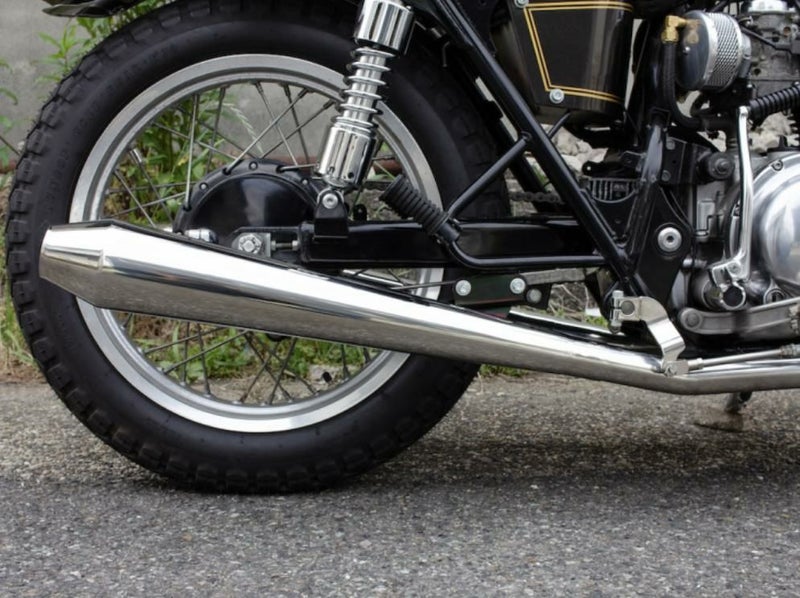 カワサキ W650/400 STDメガホン ロング フルエキ MID モーターロック 