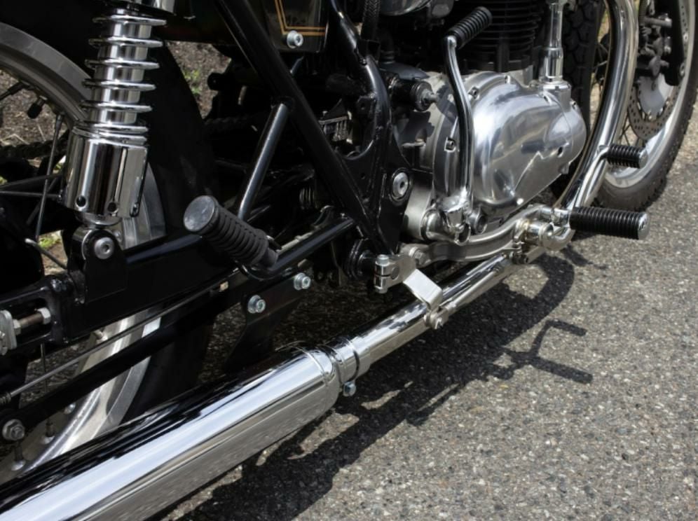 カワサキ W650/400ヴィンテージマフラー フルエキ LOW モーターロック