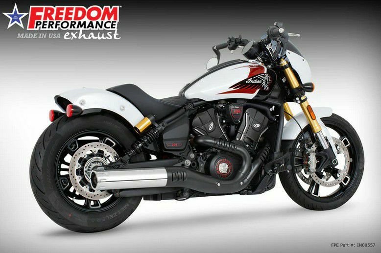 インディアン スカウト 25- スリップオンマフラー 4インチ径 クローム