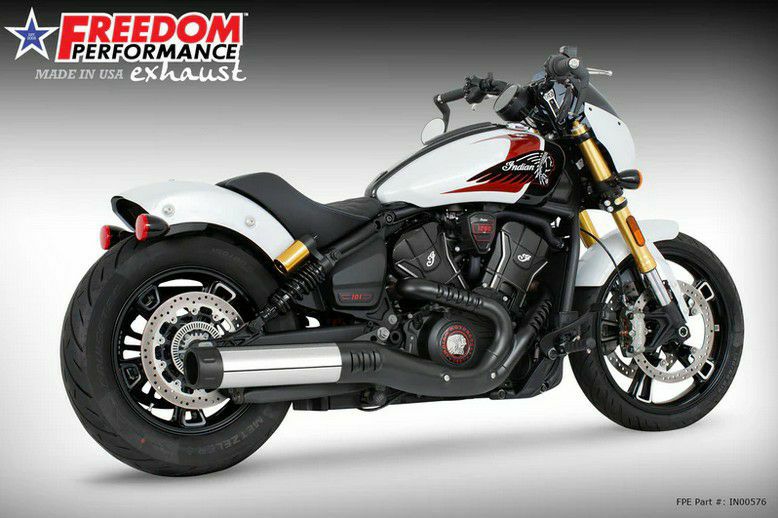 インディアン スカウト 25- スリップオンマフラー 4インチ径 クローム