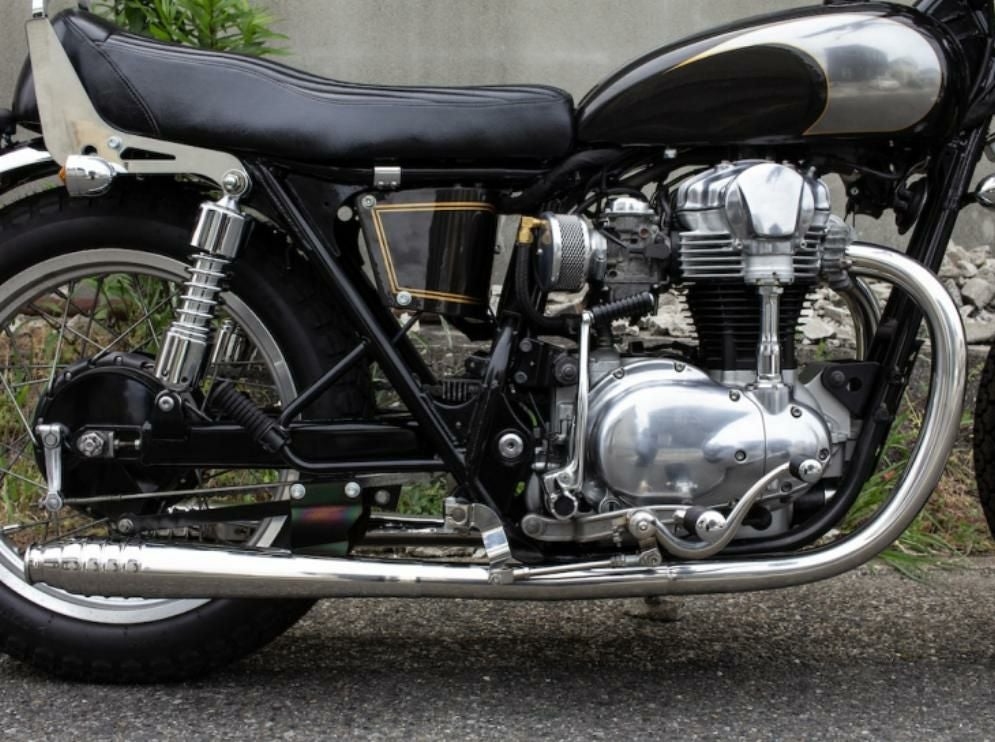 W650 フルエキ カワサキ W650/400 69 メガホン フルエキ LOW モーターロック | バイク