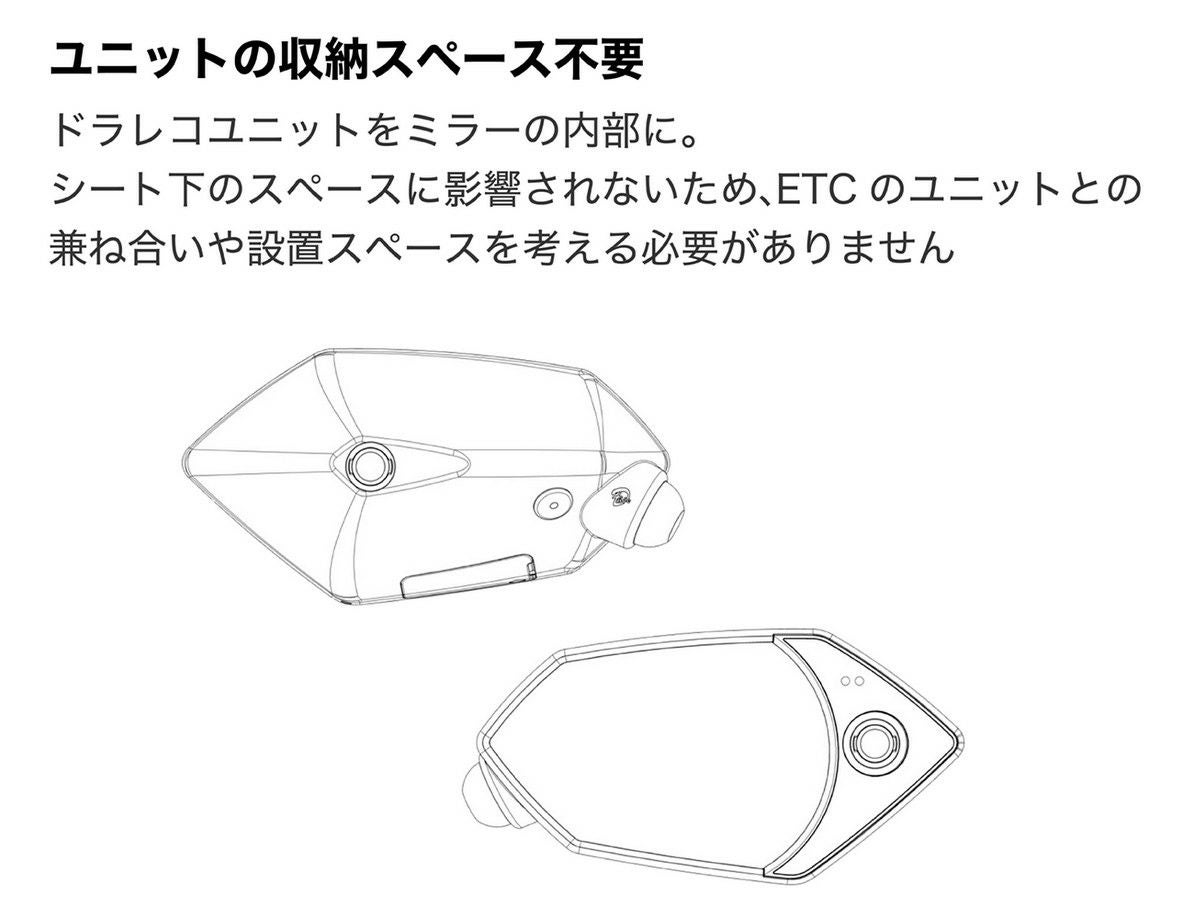 ディーライド ミラー 一体型ドライブレコーダー ポリゴンタイプ 10mm
