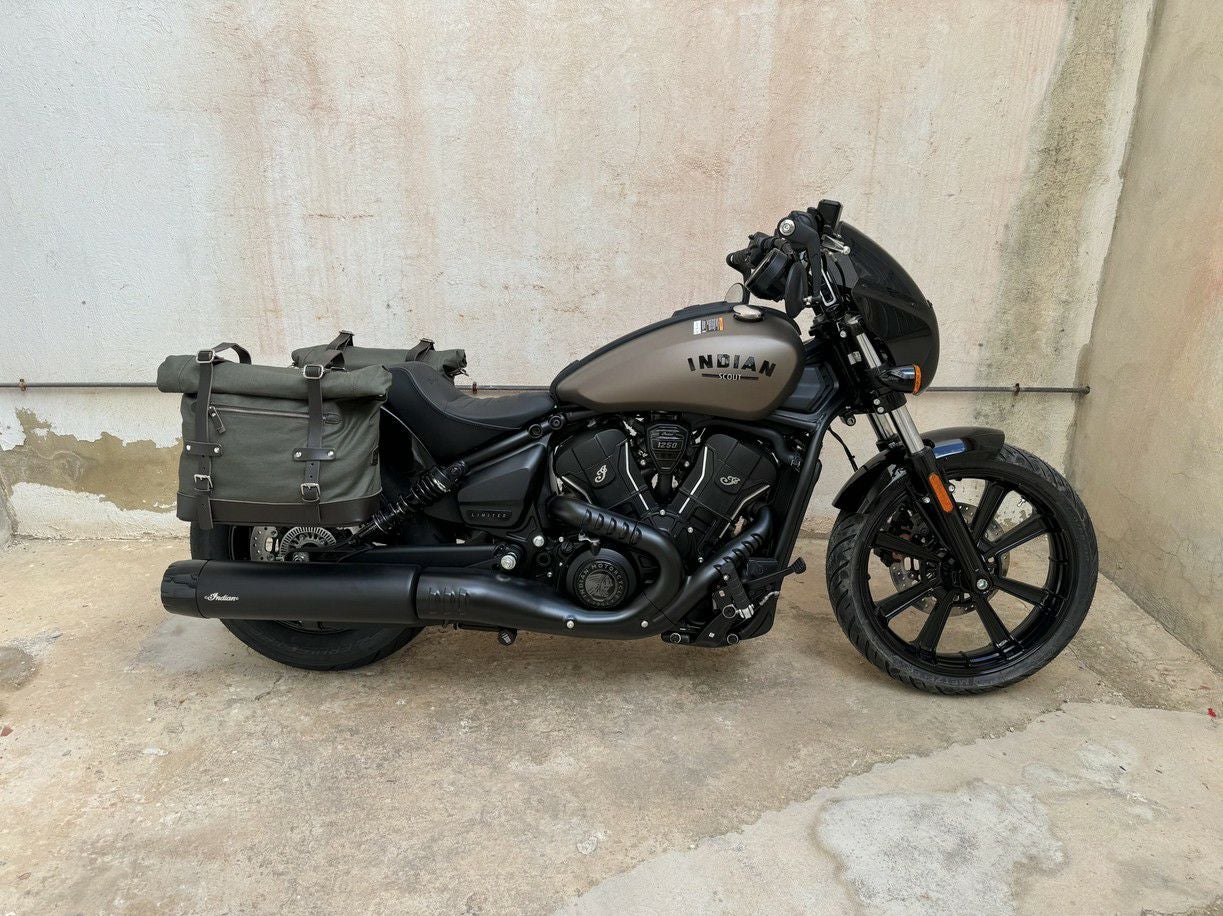 インディアン スカウト 25- サドルバッグ ステー サテンブラック 左右