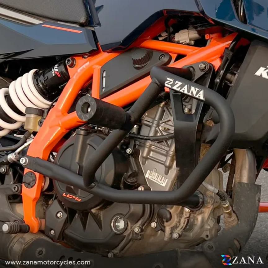 KTM DUKE 250/390 クラッシュガード スライダー付き ブラック ZANA