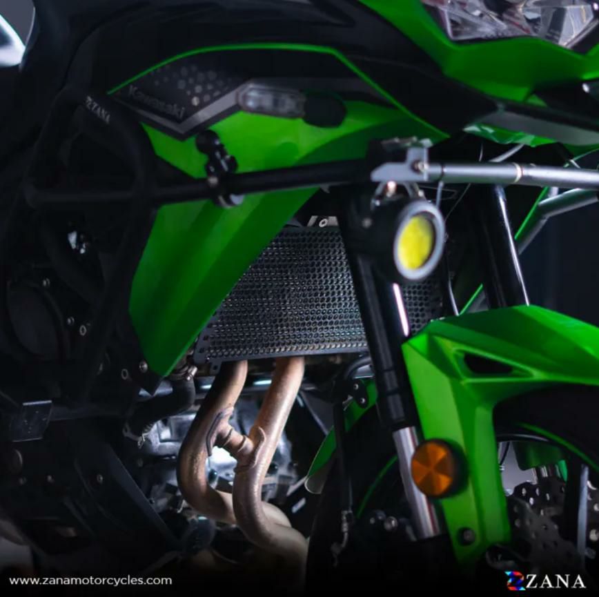 カワサキ Versys650 ラジエーターガード アルミハニカム ブラック ZANA