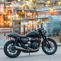 トライアンフ ボンネビルT100/T120/スピードツイン900／スクランブラー900等 へレス シート ジェットブラック/ブラウン  タマリット_1
