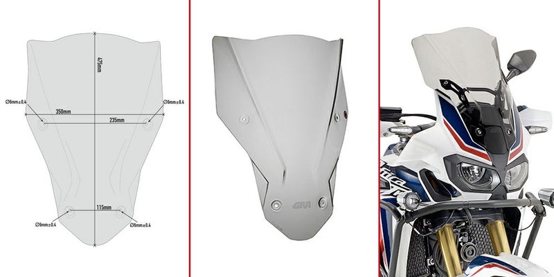 CRF1000L アフリカツイン/ADV 16-19 ウインドスクリーン 47.5x35 