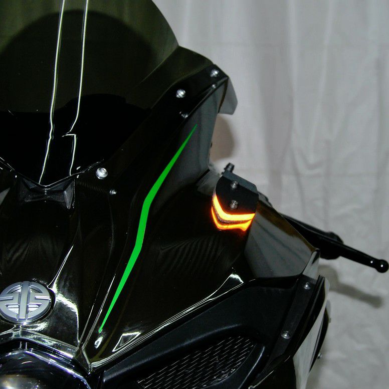 NRC ZX-10R (16-20) LED フロントウィンカー キット NRC製 ZX-10R (16-20)用 ポリカーボネイト LEDウィンカー｜AxxL