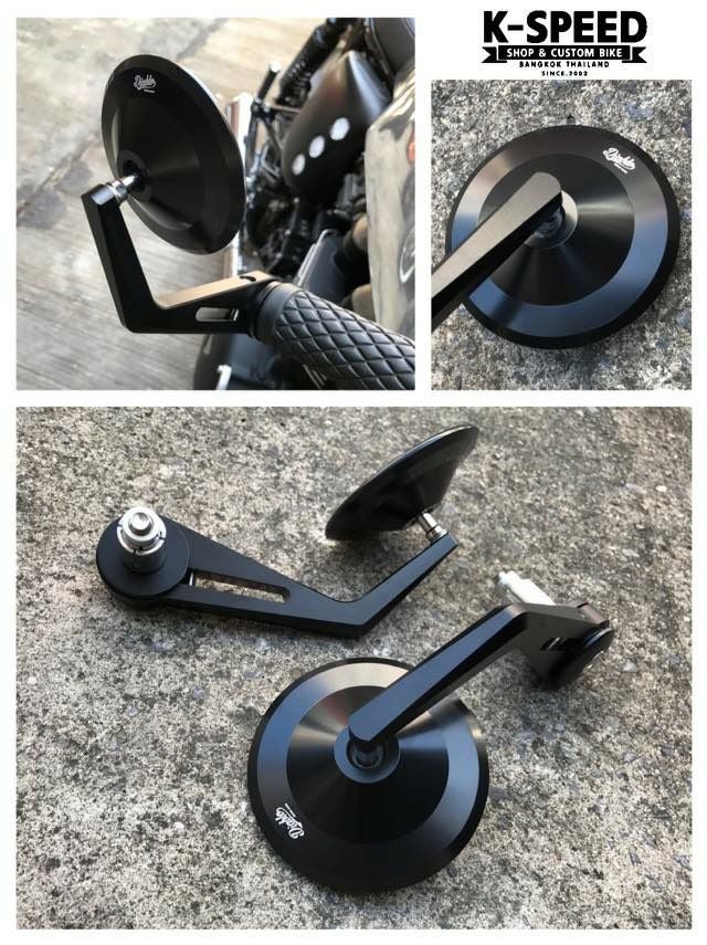 レブル250/300/500 17-25 バーエンドミラー Diabolus ブラック K-SPEED