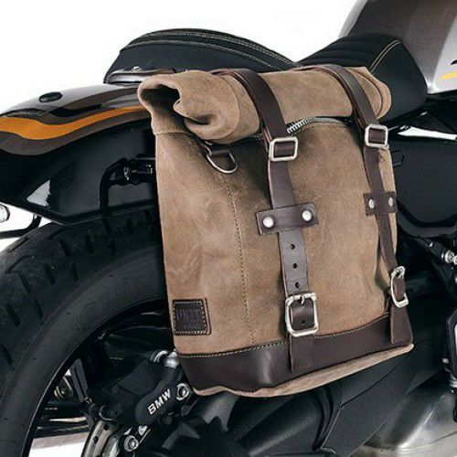 BMW R12 サイドバッグ ワックススウェード 10L-14L モスグレー + 右側