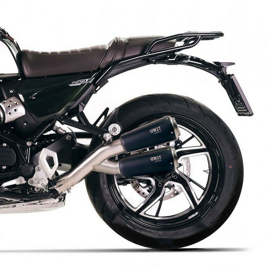 BMW R12/R12nineT スリップオンマフラー ダブルローパイプ ブラック E