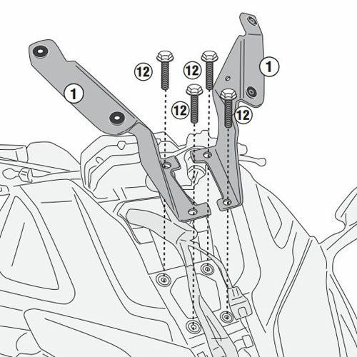 NIKEN 19-24 ウインドスクリーンD2144ST用 フィッティングキット GIVI