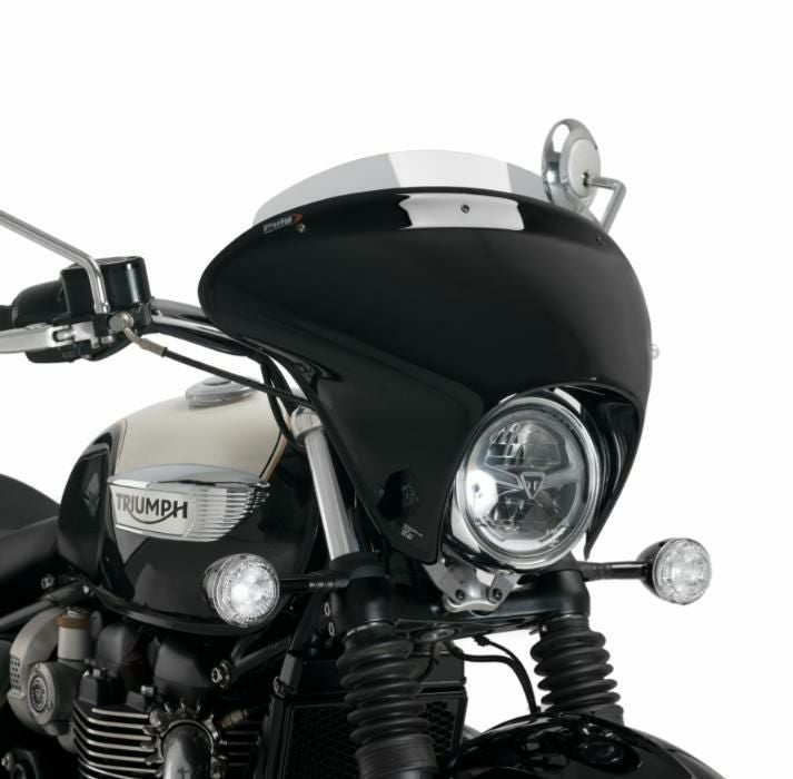 TRIUMPH バイクシールド 薄いスモーク PUIG スポーツスクリーン Batwing グロスブラックフェアリング/クリア