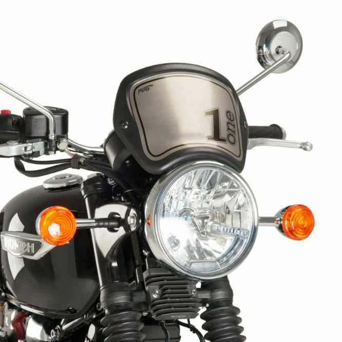 PUIG フロントプレート マットブラック TRIUMPH ボンネビルT120 (2016