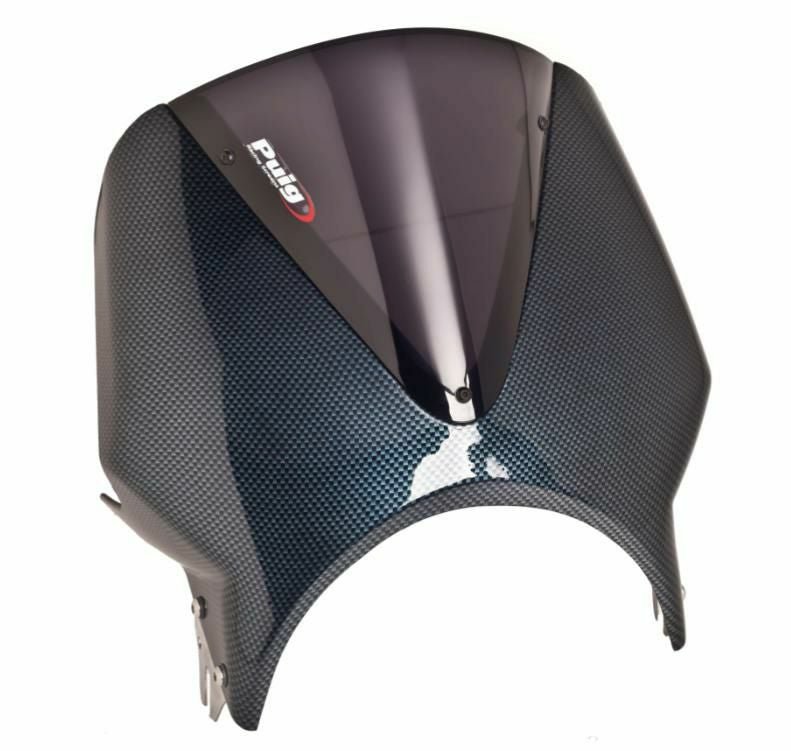 PUIG ヘッドライトマウント型汎用スクリーン Wave ダークスモーク