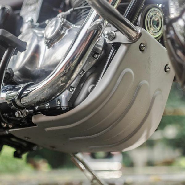 【純正】ロイヤルエンフィールド メテオ350/クラシック350/ビレット350 スキッドガード シルバー Royal Enfield_1