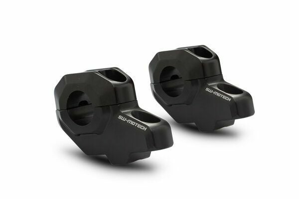 SW-MOTECH 22mmハンドルバー専用アルミ製バーバック(高さ 30mm / 21mmバック) ブラック 汎用 | LEH.00.039.21001/B_1