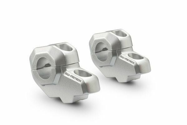 SW-MOTECH 22mmハンドルバー専用アルミ製バーバック(高さ 30mm / 21mmバック) シルバー 汎用 | LEH.00.039.21001/S_1