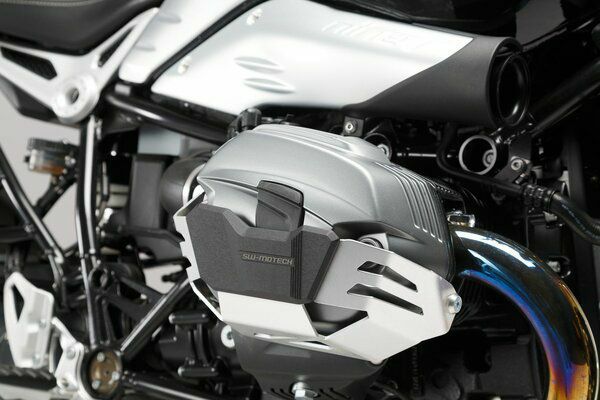 SW-MOTECH シリンダーガード シルバー/ブラック BMW R1200GS / R1200GS Adventure / R1200R / R nineT | MSS.07.754.10000/S_1
