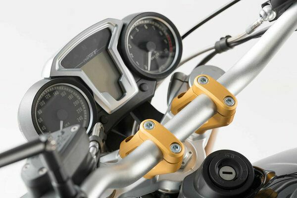 SW-MOTECH アルミ製バーバック(高さ 20mm / 30mmバック) ゴールド BMW R nineT (14-20) | LEH.07.512.10000/GD_1