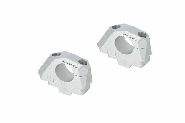 SW-MOTECH 32mmハンドルバー専用アルミ製バリアブルバーバック(高さ 30mm / 5-30mmバック) シルバー BMW S1000XR / R1200GS LC / R1250GS | LEH.00.039.32000/S_1