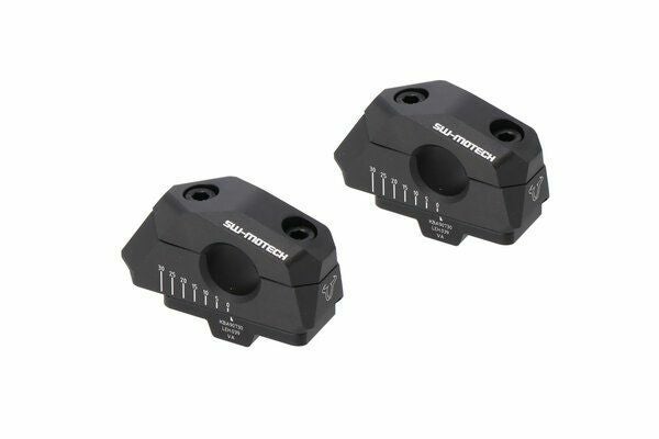 SW-MOTECH 22mmハンドルバー専用アルミ製バリアブルバーバック(高さ 25mm / 5-30mmバック) ブラック 汎用 | LEH.00.039.30000/B_1
