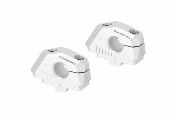 SW-MOTECH 22mmハンドルバー専用アルミ製バリアブルバーバック(高さ 25mm / 5-30mmバック) シルバー 汎用 | LEH.00.039.30000/S_1