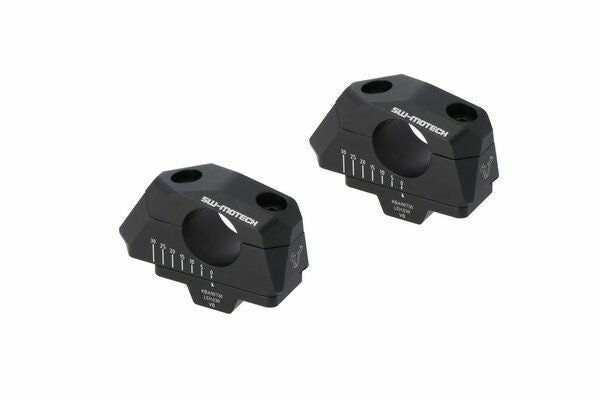 SW-MOTECH 28mmハンドルバー専用アルミ製バリアブルバーバック(高さ 28mm / 5-30mmバック) ブラック 汎用 | LEH.00.039.31000/B_1