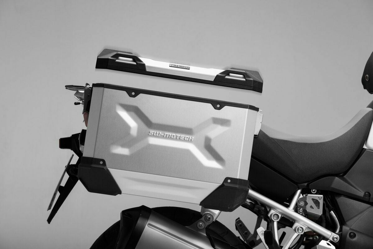 SW-MOTECH TRAX ADV 37L 左右　V-Strom650ステー付 SW-MOTECH アルミサイドケース TRAX ADV M (37 L) 左側用 シルバー