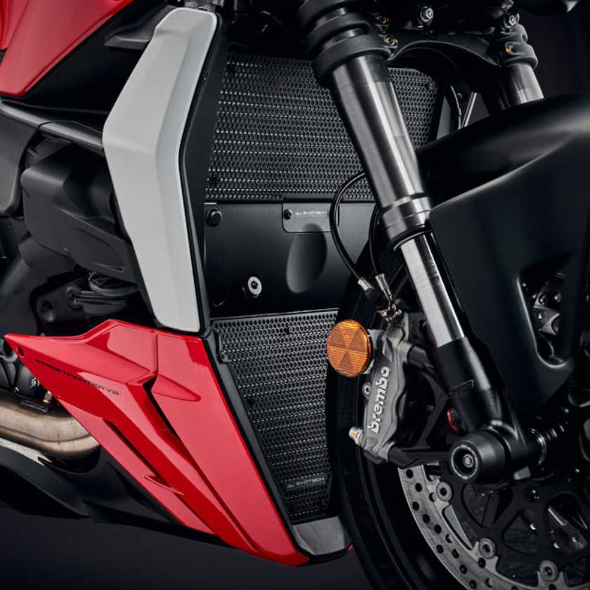 Ducati　ストリートファイターV4S カーボンラジエターカバー上 Evotech Performance Ducati ストリートファイター V2 ラジエーター
