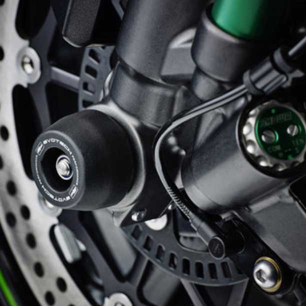 kawasaki Ninja H2 / ZX-10R フロントアクスルスライダー(スピンドルボビン) Evotech Performance_1