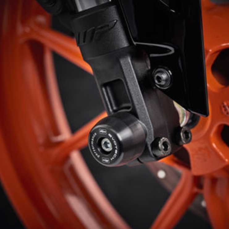 KTM 125/200/250/390デューク / RC125/200/390 フロントアクスルスライダー(スピンドルボビン) Evotech Performance_4