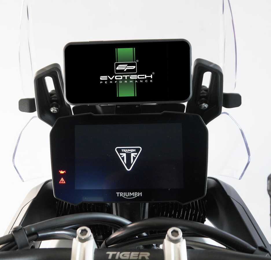 Triumph タイガー 850/900 スクリーンサポートフレーム装着型SPコネクト対応スマートフォンマウント Evotech Performance_2