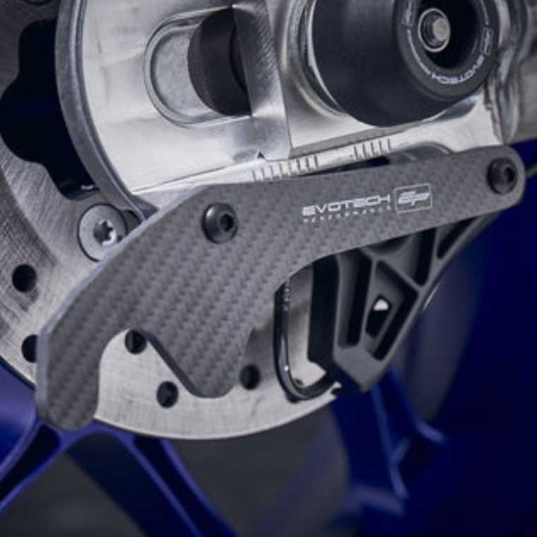 YAMAHA YZF-R1/R6/R7/R9/MT-10 カーボンファイバートゥーガード GPスタイルパッドドックスタンドプレート Evotech Performance_2