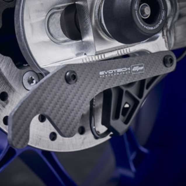 YAMAHA YZF-R1/R6/R7/R9/MT-10 カーボンファイバーGPスタイルパッドドックスタンドプレート Evotech Performance_1