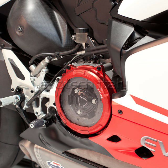 EVOTECH クラッチカバーキット レッドカバー/レッドプレート DUCATI