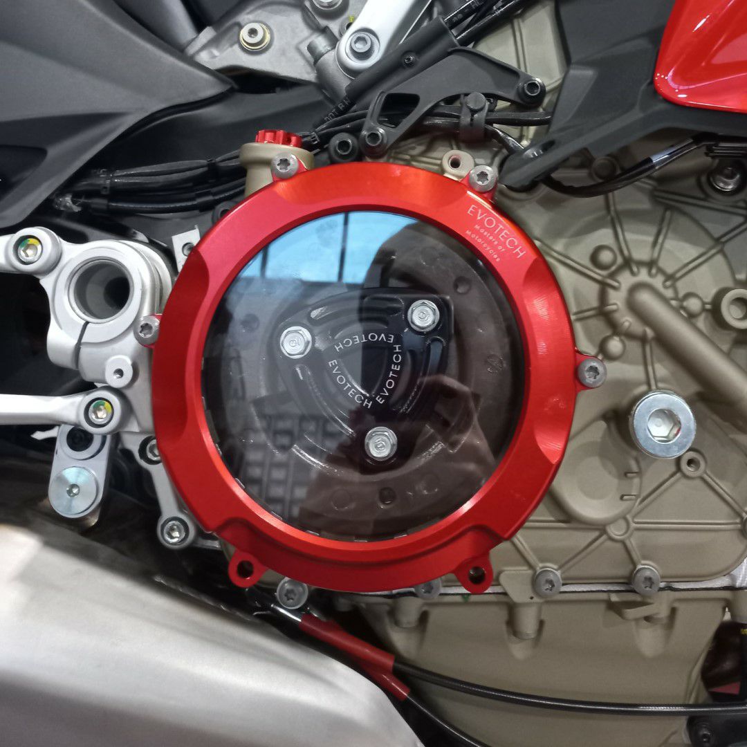 EVOTECH クラッチカバーキット レッドカバー/レッドプレート DUCATI