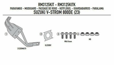 GIVI 汎用スプラッシュガード(RM02)装着用マウンティングキット SUZUKI 