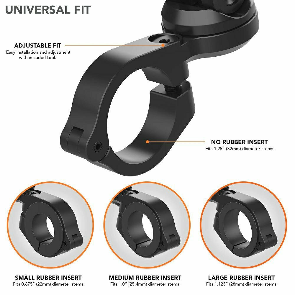 セール】バイク スマホホルダー ハンドルクランプ ブラック ROKFORM