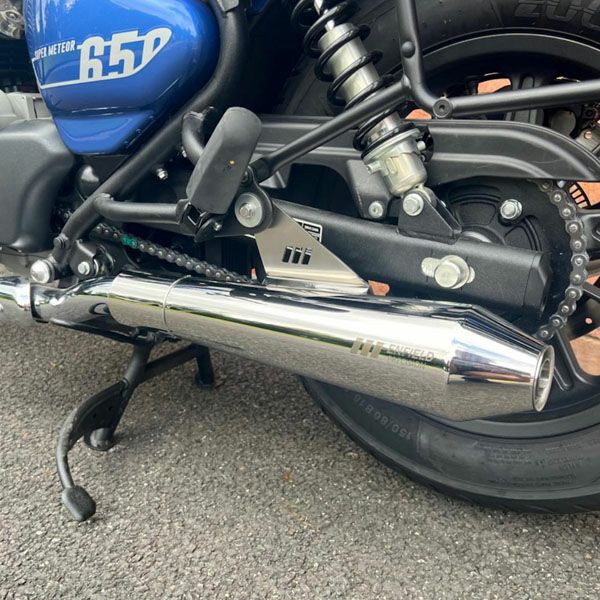 ロイヤルエンフィールドスーパーメテオ650 エンフィールドプレシジョンステンレススリップオンマフラー ショートポリッシュ Hitchcoks Motorcycle_1