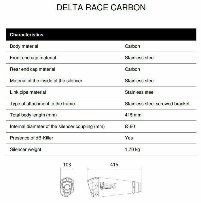 MIVV スリップオンマフラー DELTA RACE カーボン BMW S1000RR (2019-2024)