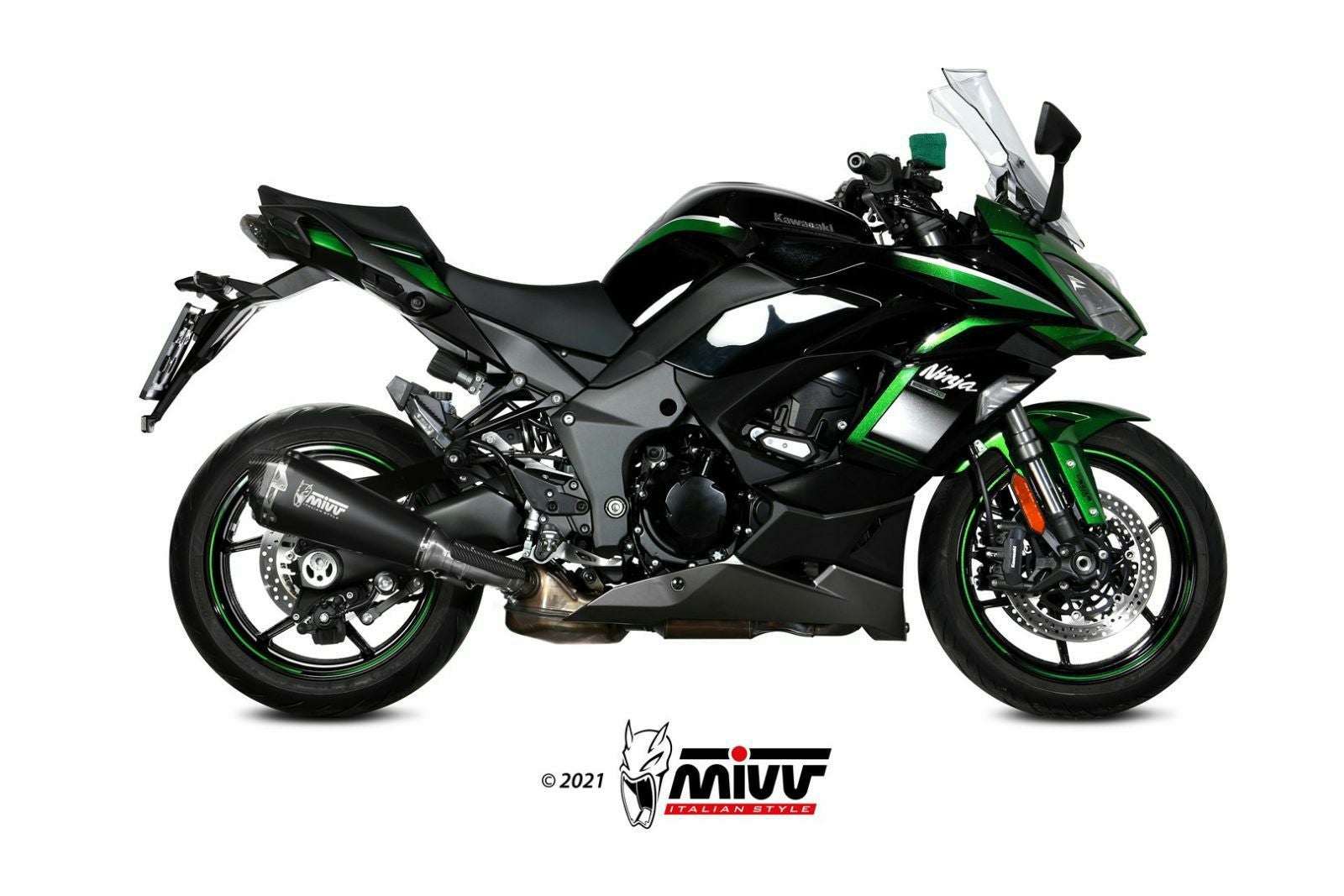 MIVV スリップオンマフラー DELTA RACE ブラックステンレス KAWASAKI
